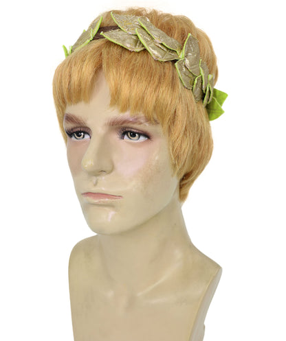 HPO Men’s Wavy Short Ginger Wig | Roman Emperor Inspired Historical Hairpiece | Theater, Gladiator Roleplay, Halloween & Cosplay Wig