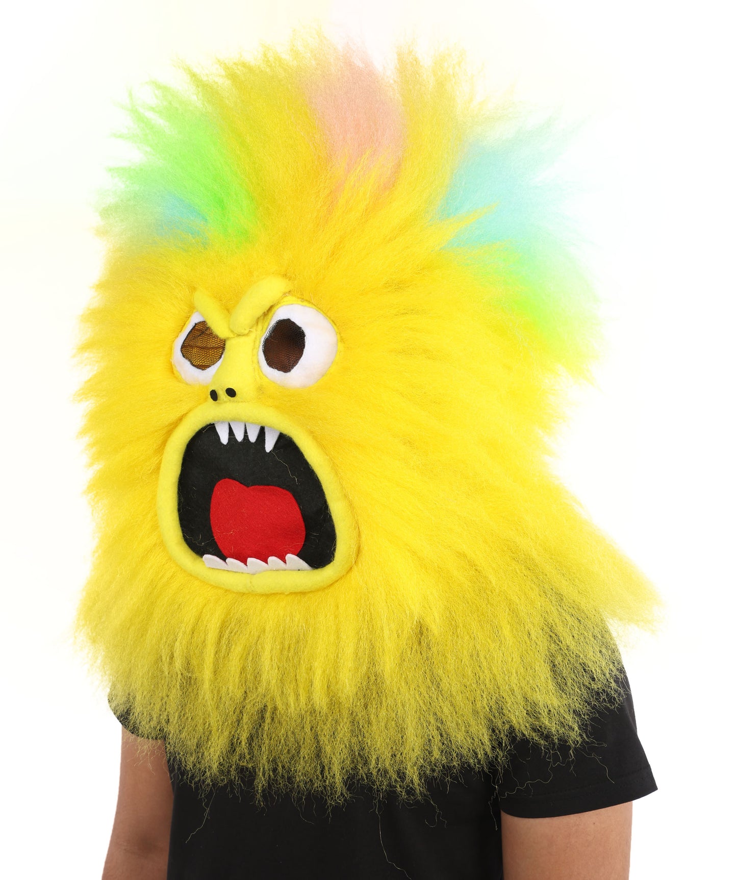 HPO Adult 74 Inch Full Animal Monster Bundle Costume & Mask Set – Yellow & Blue Furry Outfit with Screaming Head Mask | Ideal for Mascot Shows, Theater & Party Characters
