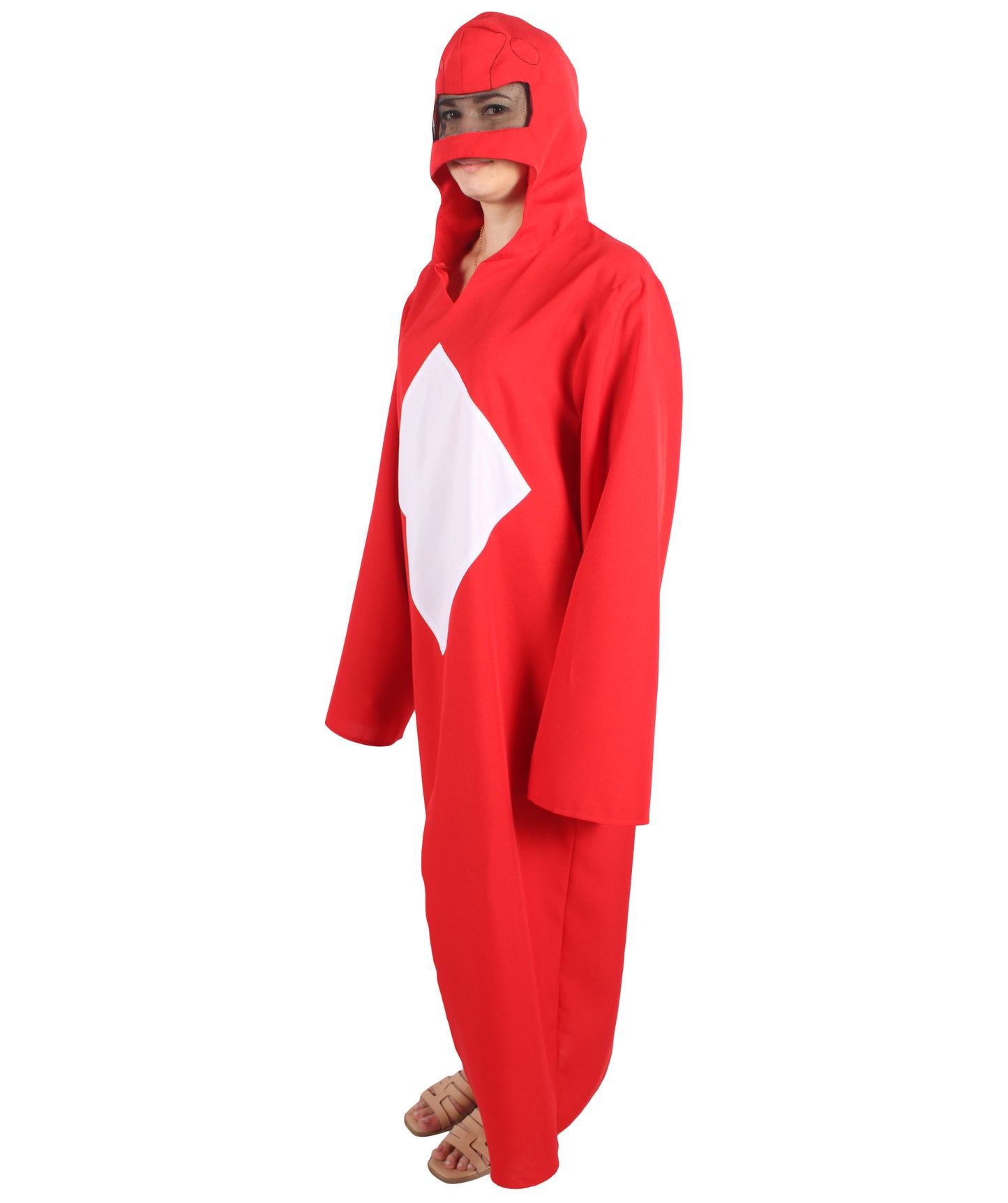 HPO Women's American Superhero Red Robe Costume | Suitable for Halloween | Flame-retardant Synthetic Fabric