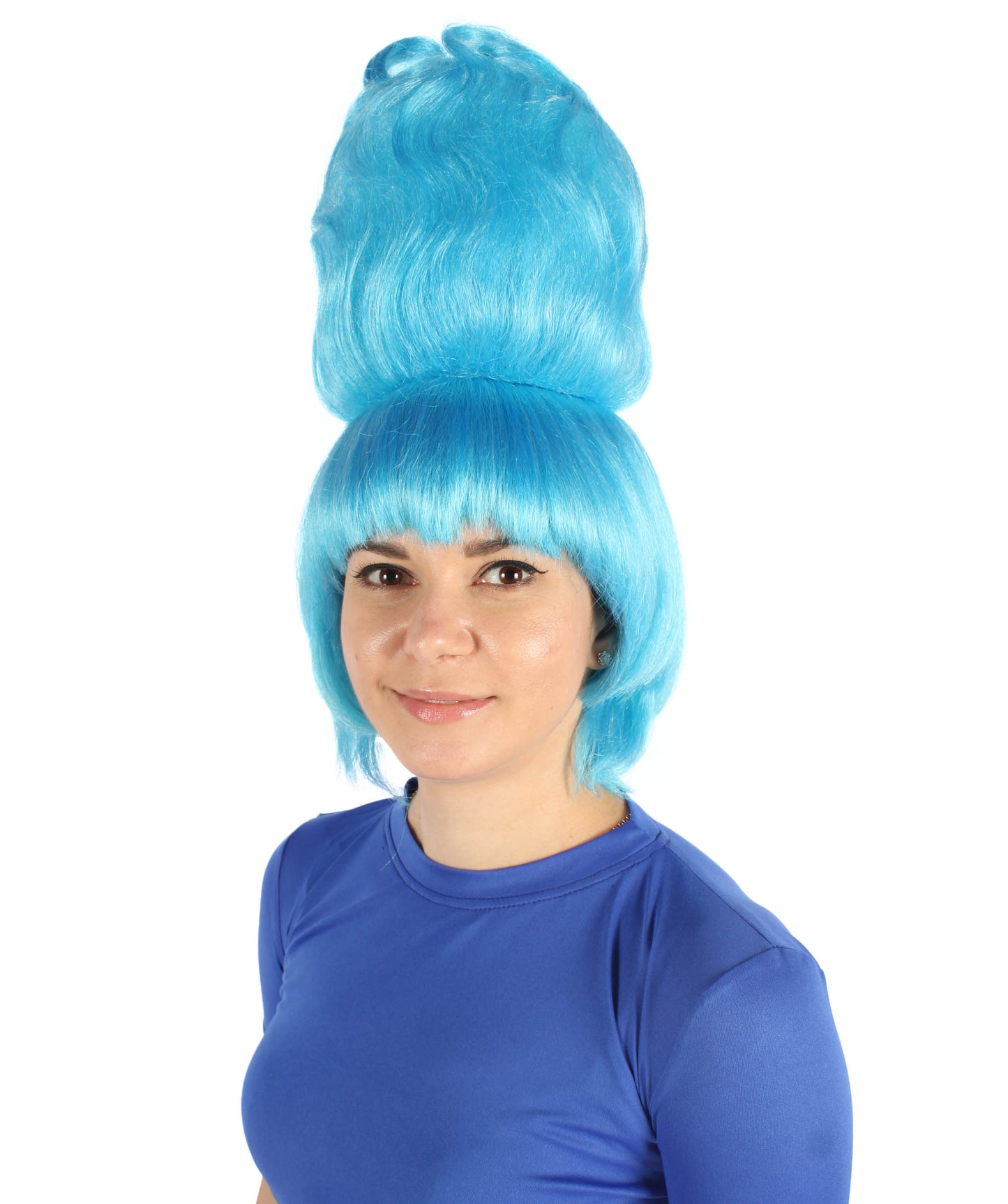 HPO Women's Animated Film Mythological Antagonist Blue Flaming Wig | Flame-retardant Synthetic Fiber