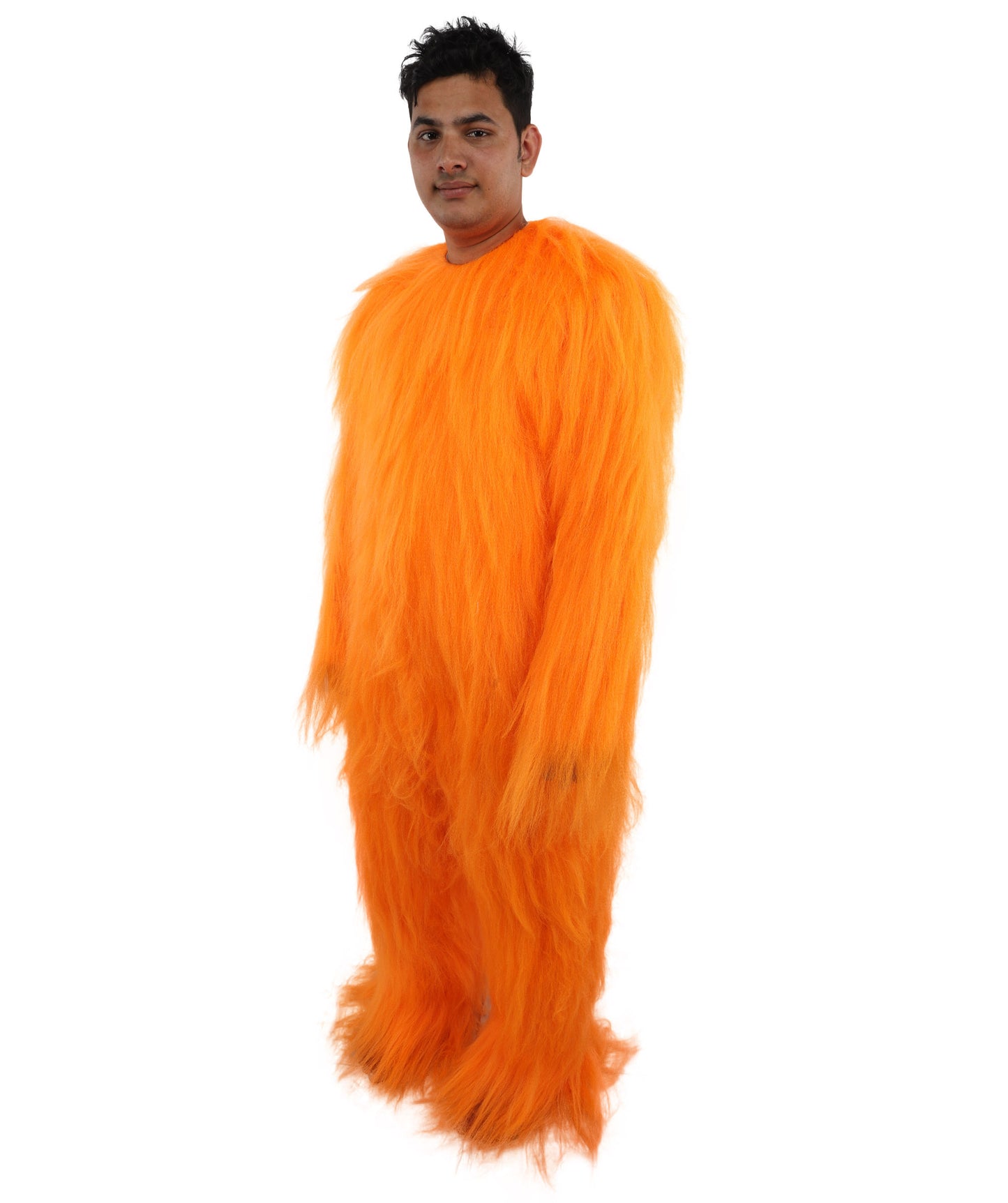 HPO Unisex Extreme Hairy Person Costume, Mask and Bundle - Full-Body Hair Suit Extra-Long Ash Brown Costume Wig for Halloween, Cosplay & Parties