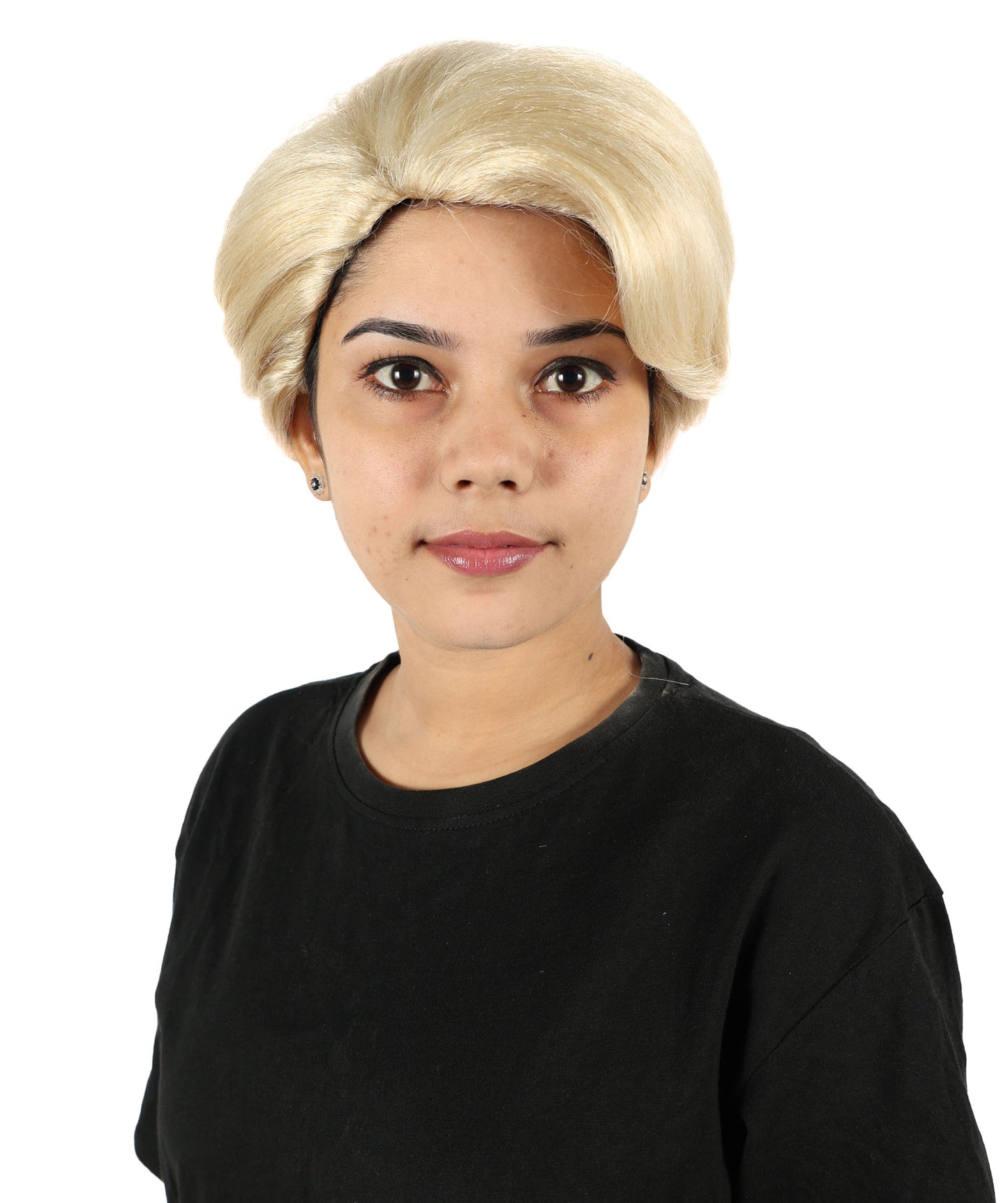 HPO Women’s Blonde Updo Wig – Strong Female Leader Headpiece | Elegant Side Part Costume Wig for Halloween, Cosplay & Uniformed Characters