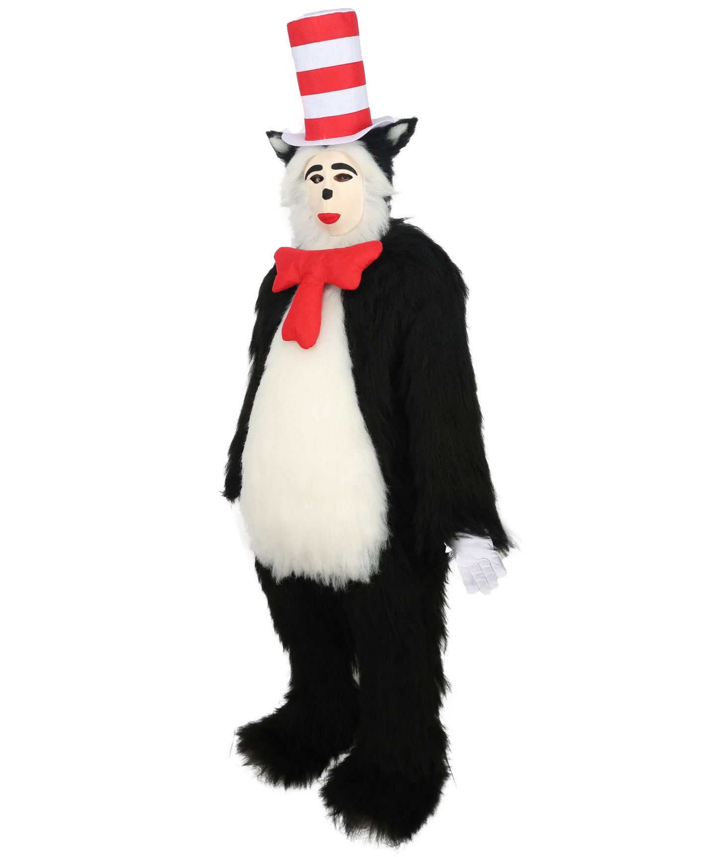 HPO Adult Unisex Animal Character Cat Black and White Costume Set | Complete Bundle with Musk Set | Ultimate Halloween & Cosplay Kit