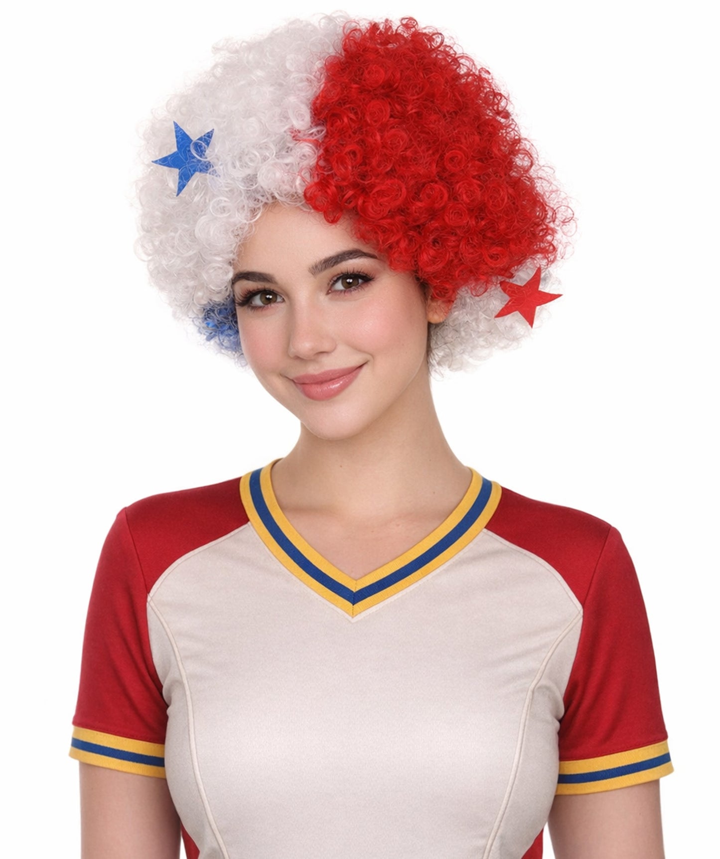 Panama Flag Sport Afro Wig | National Pride Super Size Jumbo Wig