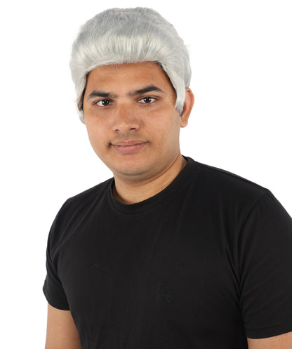 HPO Men's Side Swept Undercut Wig | Short Brown Texture with Tapered Sides, Heat Resistant Synthetic Fiber & Breathable Net | Halloween, Space Ranger Cosplay, Sci-Fi Theme Party & Roleplay