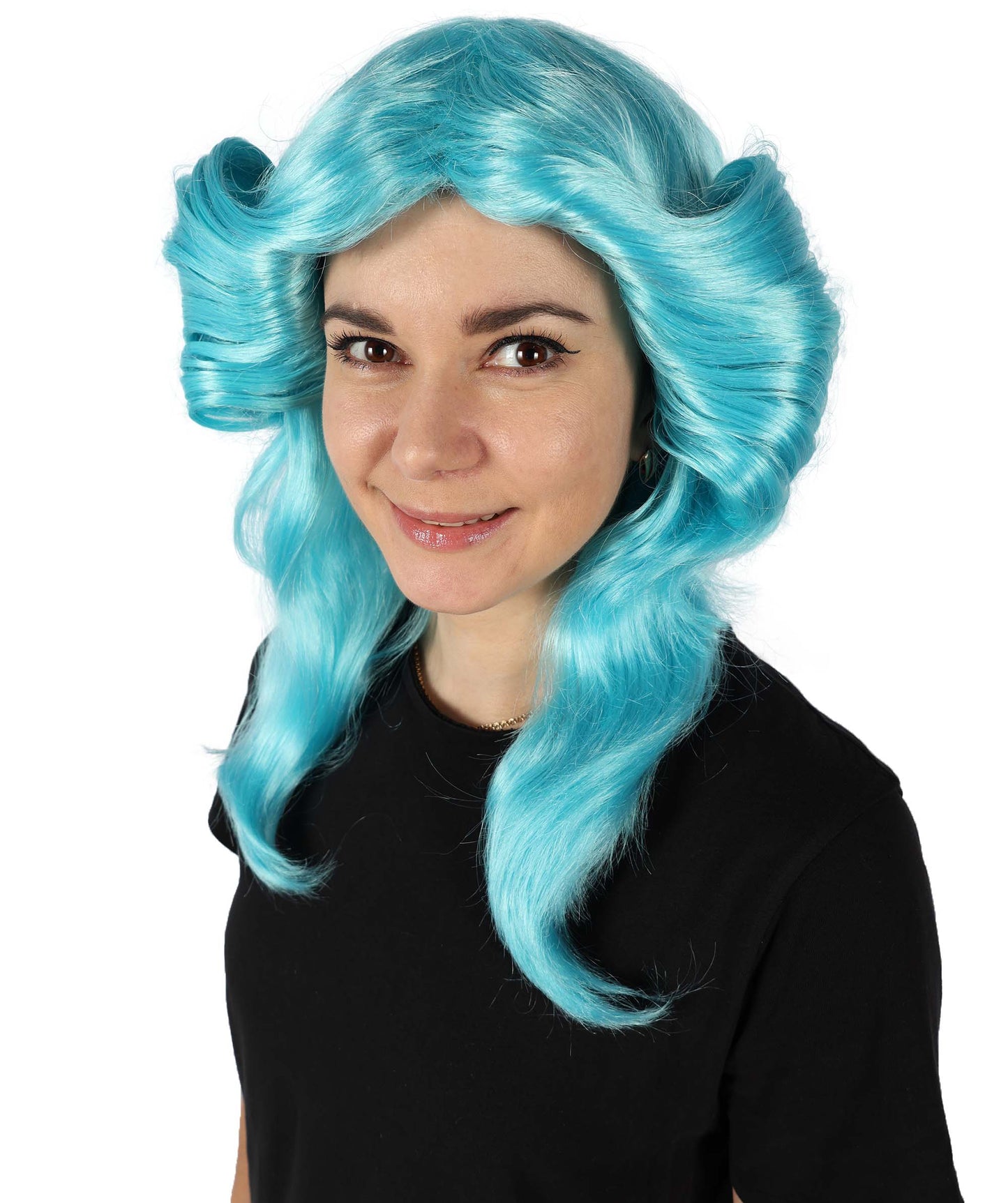 HPO Women's 70's Flick Multiple Color Retro Wig, Flame-retardant Synthetic Fiber