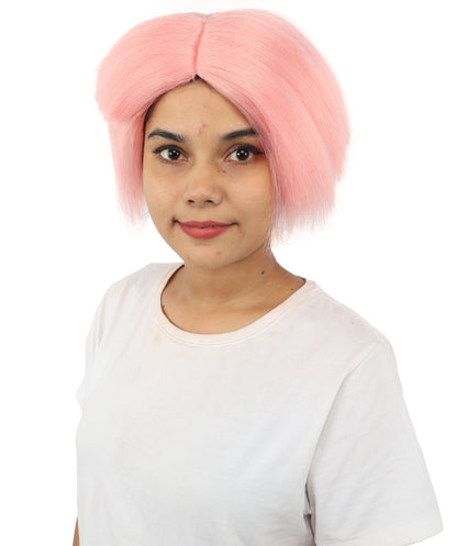 HPO Women’s Neon Yellow Bob Wig with Bangs—Bright Straight Cut Wig | Celebrity Inspired Hairpiece for Party, Halloween and Cosplay