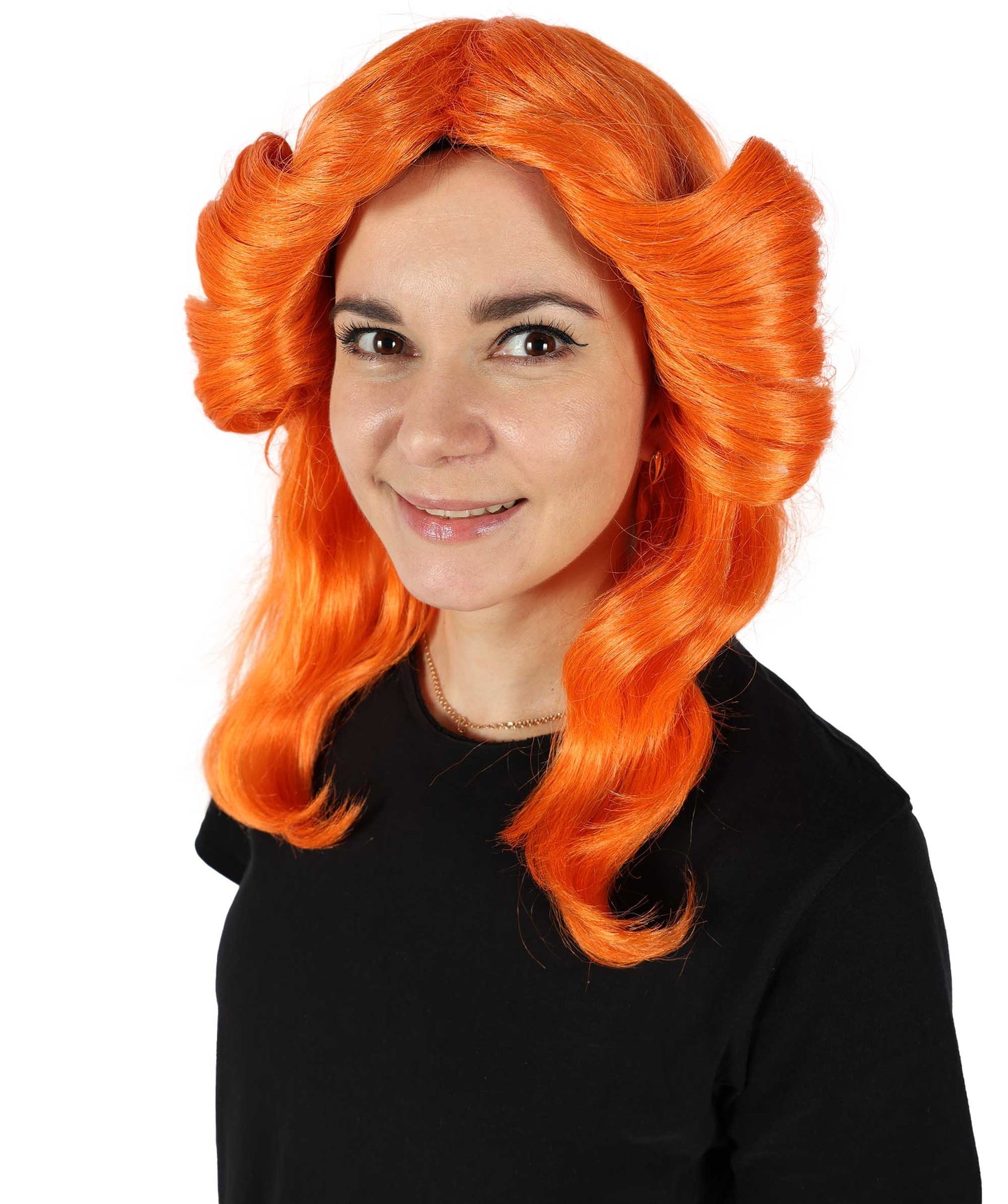 HPO Women's 70's Flick Multiple Color Retro Wig, Flame-retardant Synthetic Fiber