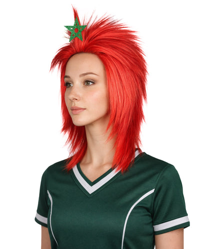 Morocco Flag Sports,80's Mullet Wig | Premium Breathable Capless Cap