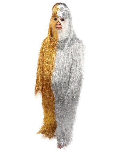 HPO Teen Extreme Hairy Two Part Costume Bundle & Mask Set - Full-Body Hair Suit Extra-Long Costume Wig for Halloween, Cosplay & Parties - Multiple Color Options