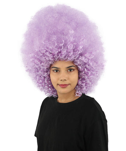 HPO Women's Giant White Glitter Afro Wig | Massive Puffy Sparkle Hair with Silver Sheen, Synthetic Fiber & Breathable Cap | Halloween, Troll Roleplay, 70s Disco Party, Theater & Funny Costume