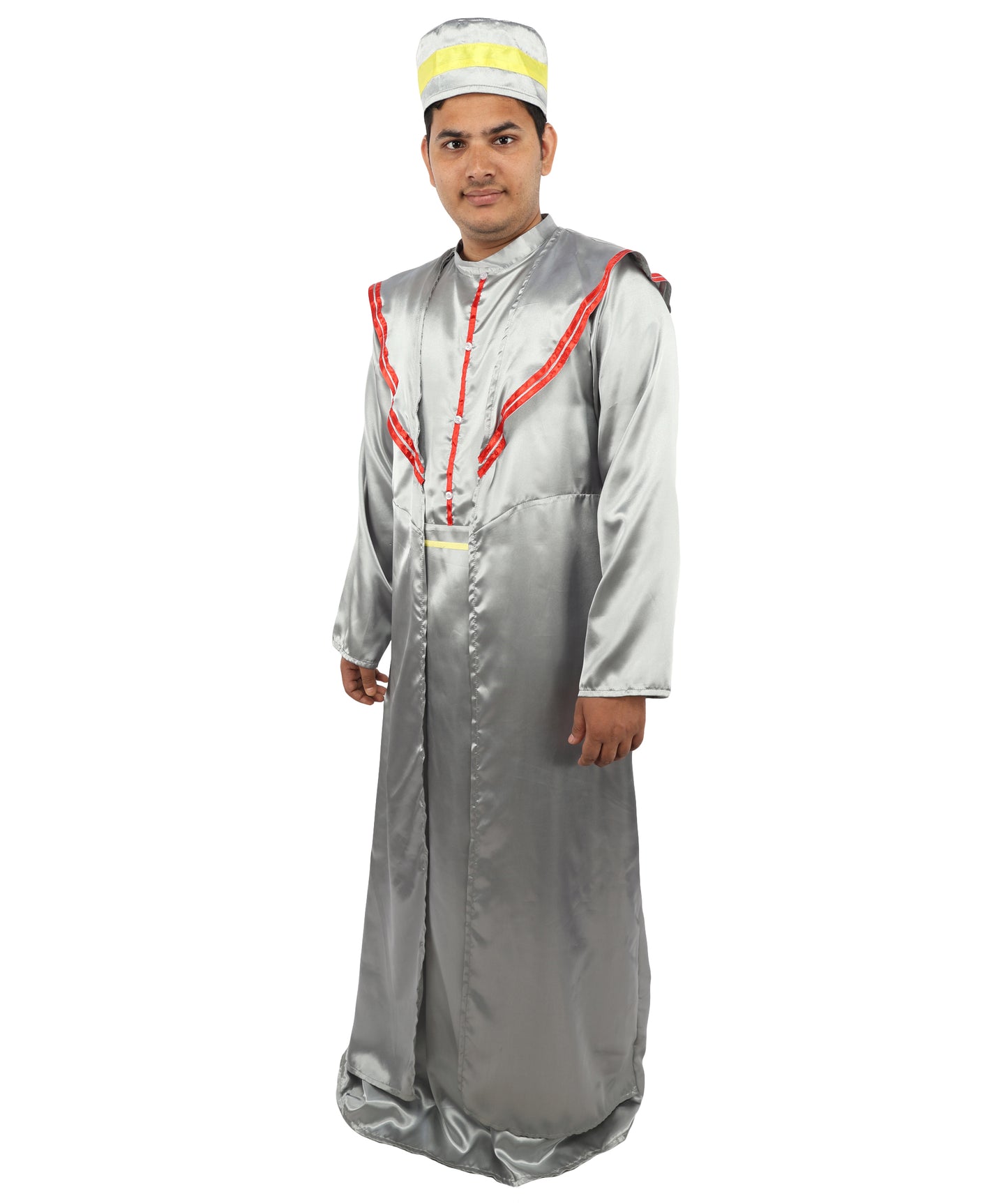 HPO Wizard Elder Deluxe Adult Grey Costume | Long Robe, Hat & Accessories | Magical Fantasy Outfit for Halloween, Cosplay, Parties & Stage Roleplay