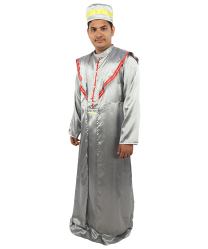 HPO Wizard Elder Deluxe Adult Grey Costume | Long Robe, Hat & Accessories | Magical Fantasy Outfit for Halloween, Cosplay, Parties & Stage Roleplay