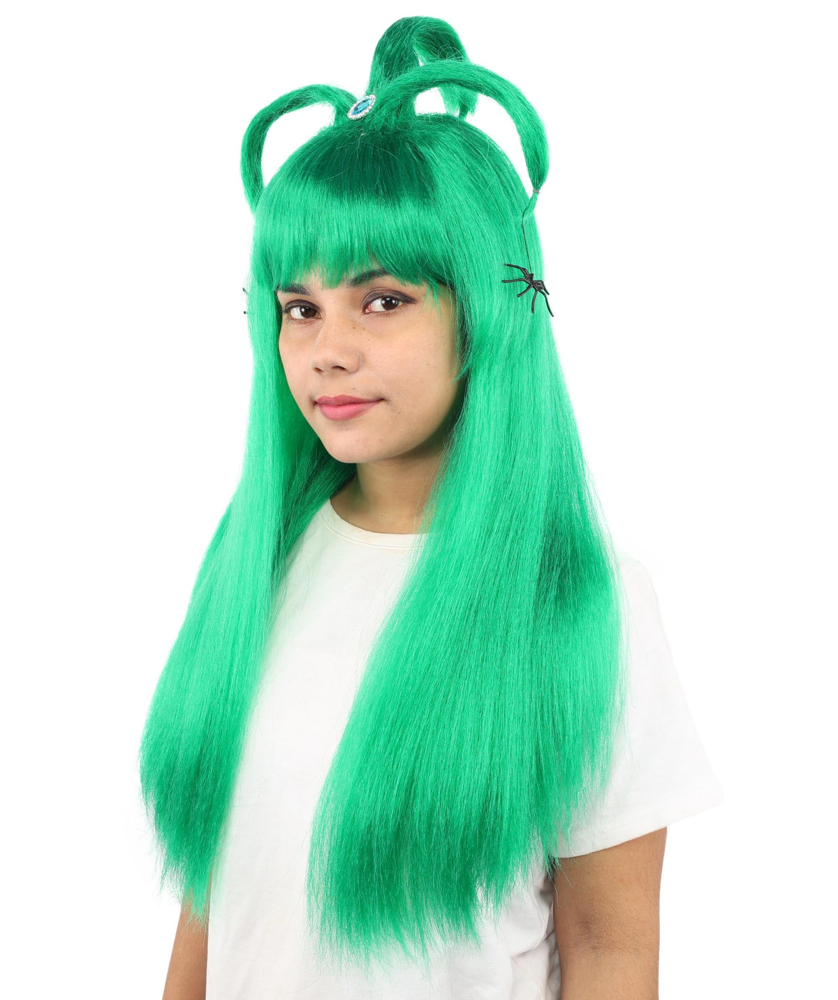 HPO Adult Women's Spider Gothic Sculpted Wig | Multiple Color Options, create of synthetic fiber, architectural spider-leg loops with blunt bangs, breathable base | Party, Halloween, theater, drag, performance, costume events