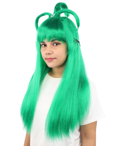 HPO Adult Women's Spider Gothic Sculpted Wig | Multiple Color Options, create of synthetic fiber, architectural spider-leg loops with blunt bangs, breathable base | Party, Halloween, theater, drag, performance, costume events
