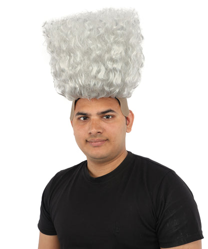 HPO Men’s Tall Afro Wig | Multicolor Options | Animated Scientist Style Hair | Funny Hairpiece with Bouncy Curls and Capless Cap | Retro Nerd Look for Parties, Shows & Halloween