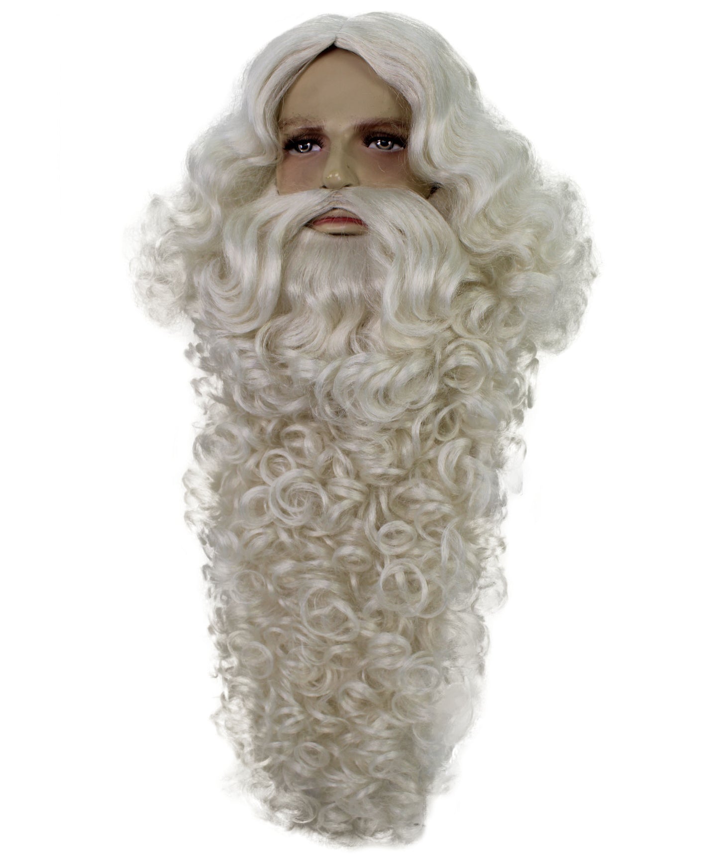 HPO Deluxe Long Santa Wig Beard & Mustache Set – Synthetic Costume Accessory