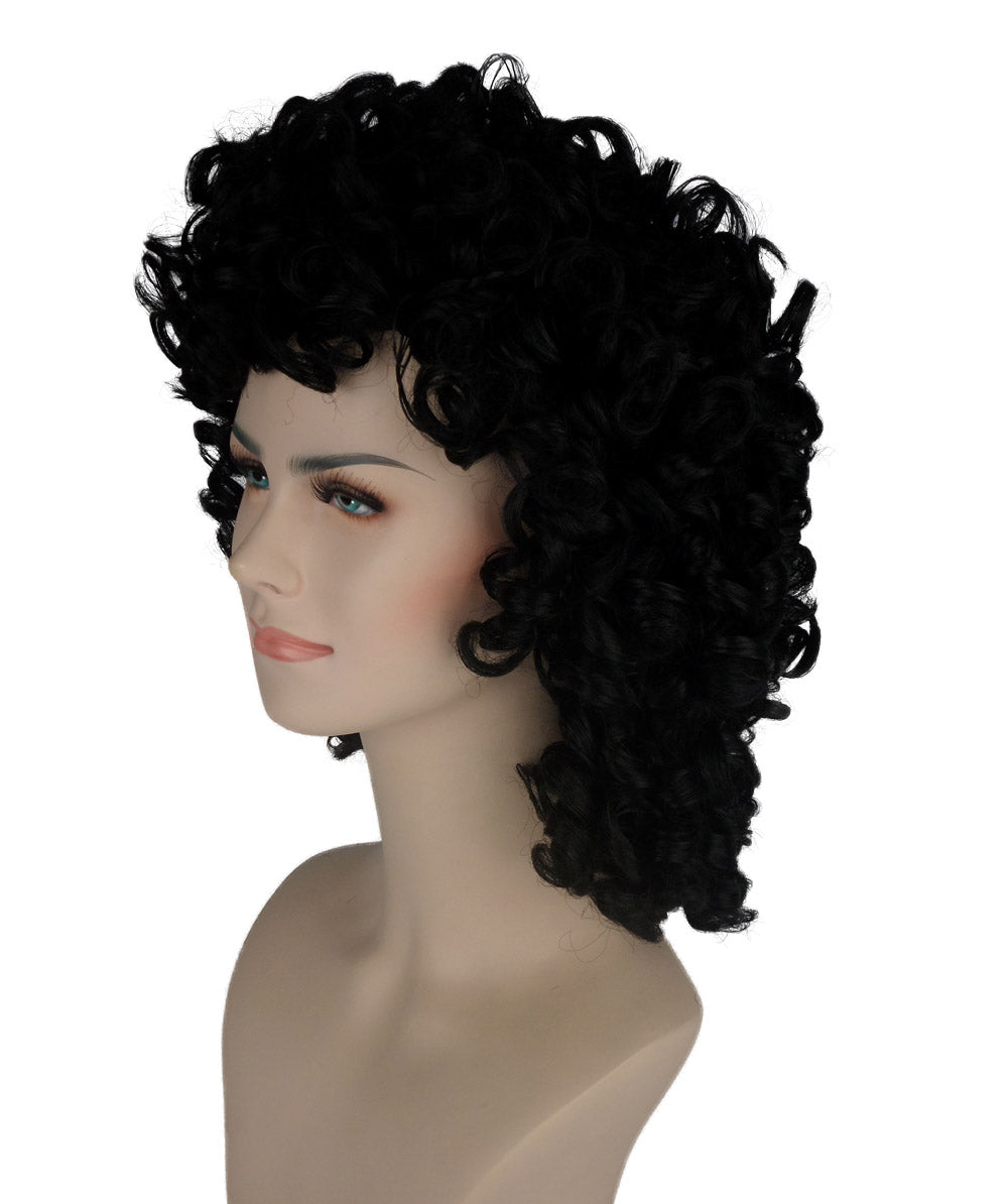 HPO Women's Medium Curly Olympian Lady Wig Collection | Fancy Halloween Wigs | Premium Breathable Capless Cap