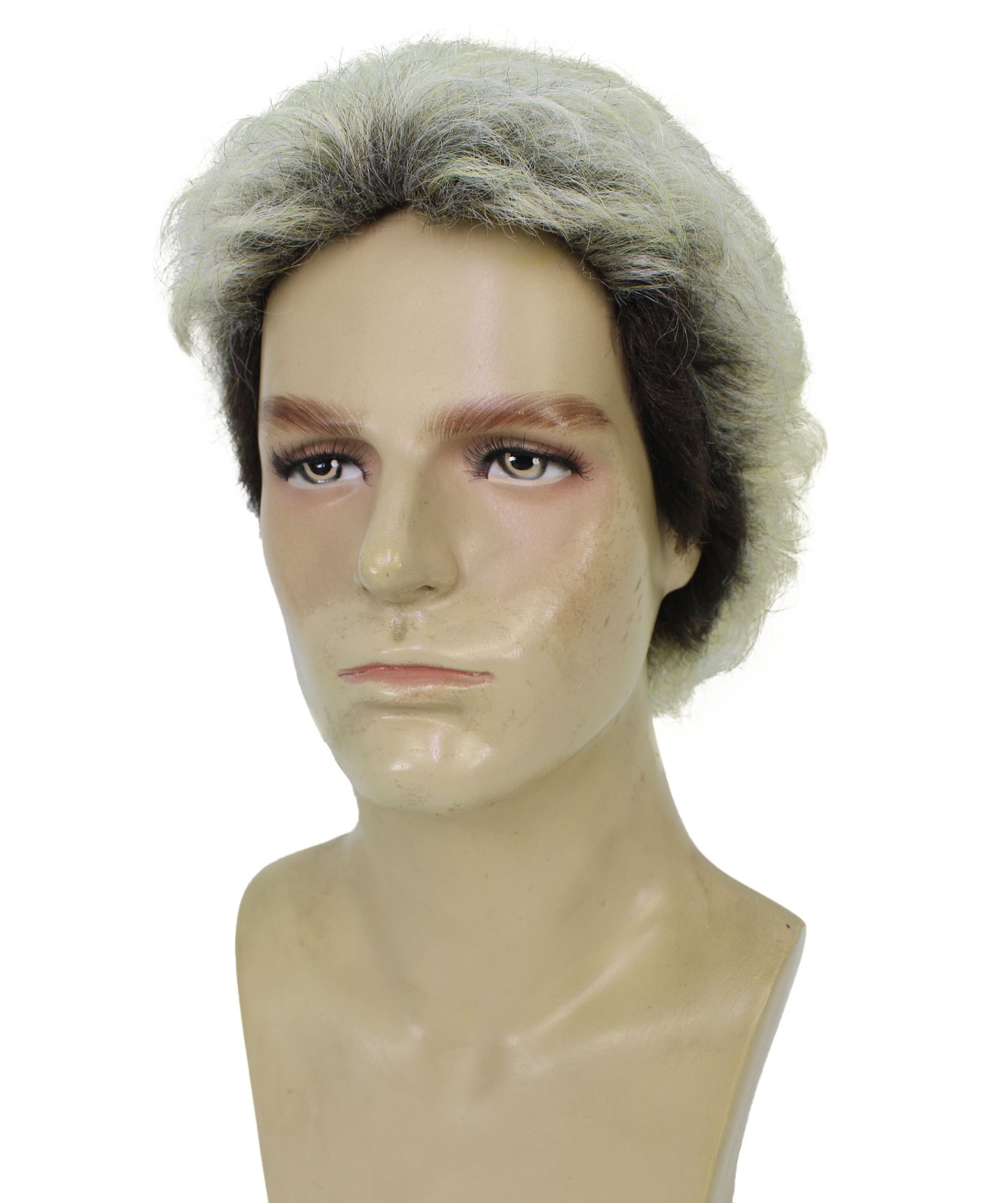 HPO Adult Men’s Sporty Natural-Looking Voluminous Short Blonde Curly Wig | Ideal for Sporty & Casual Look | Flame-retardant Synthetic Fiber