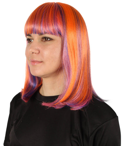 HPO Women's Shoulder Length Bob Wig Collection | Straight Halloween Wig Multiple Color Option | Premium Breathable Capless Cap
