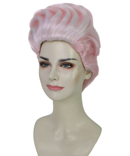 HPO Adult Women’s Retro Pink Sculpted Pompadour Wig | High-Fashion Synthetic Wig for Drag & Glam | Ideal for Halloween
