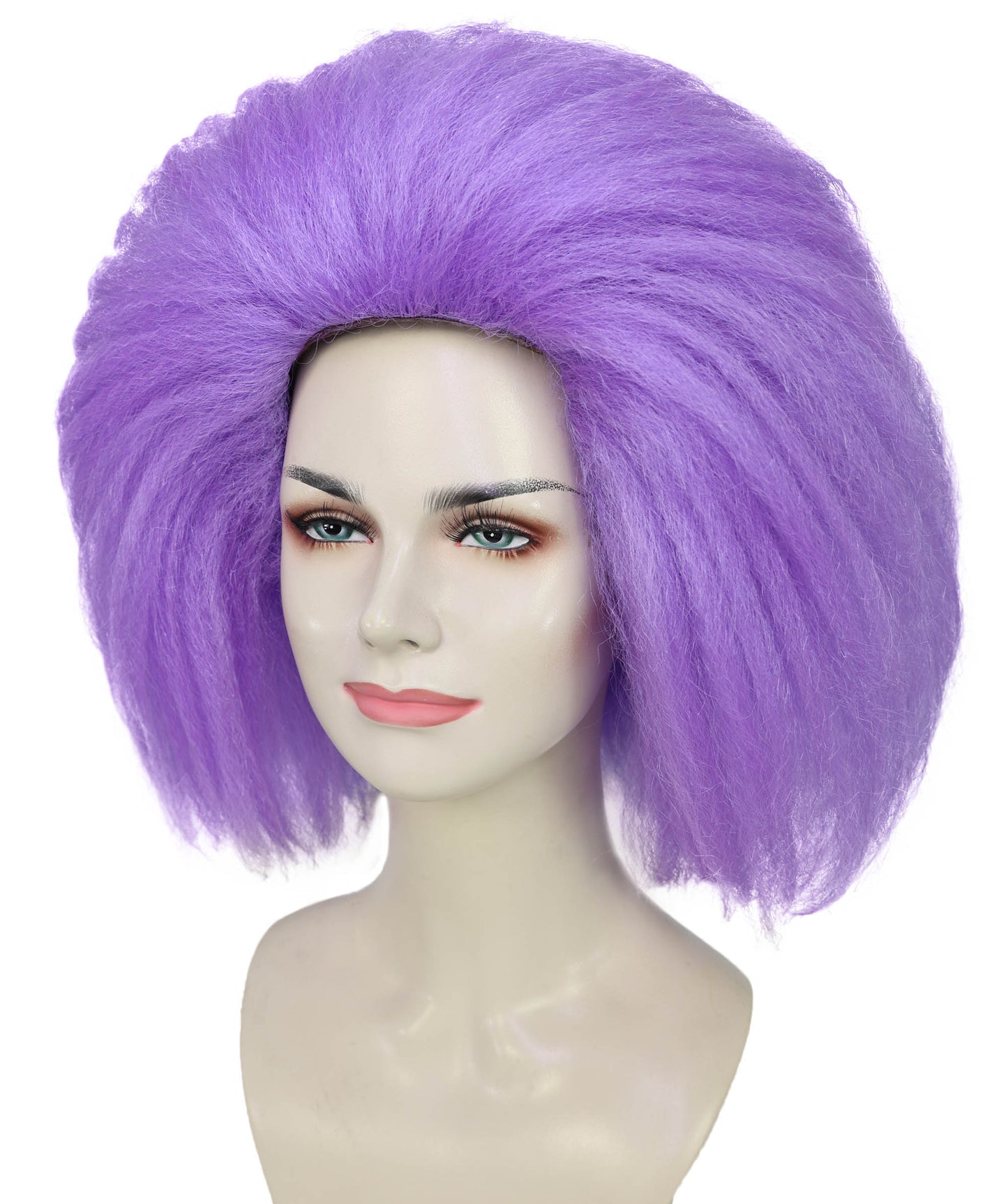 HPO Pop Star Wig for Women – Purple Long Straight Synthetic Hair with Bangs | Iconic Costume Wig for Halloween, Stage & Parties