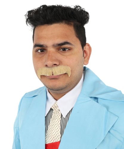 Premium Horseshoe Facial Hair White & Blonde Moustache | HPO