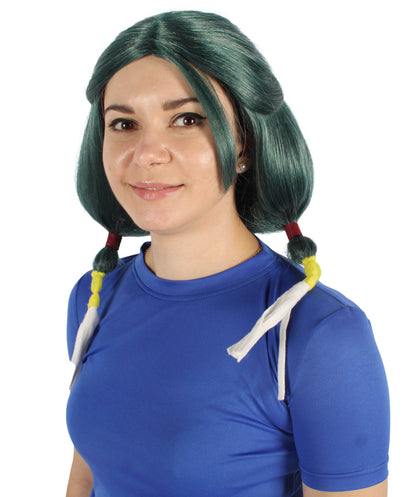 Women's Anime Mechanical Student Mix Green Pigtail Wig | Perfect for | Flame-retardant Synthetic Fiber