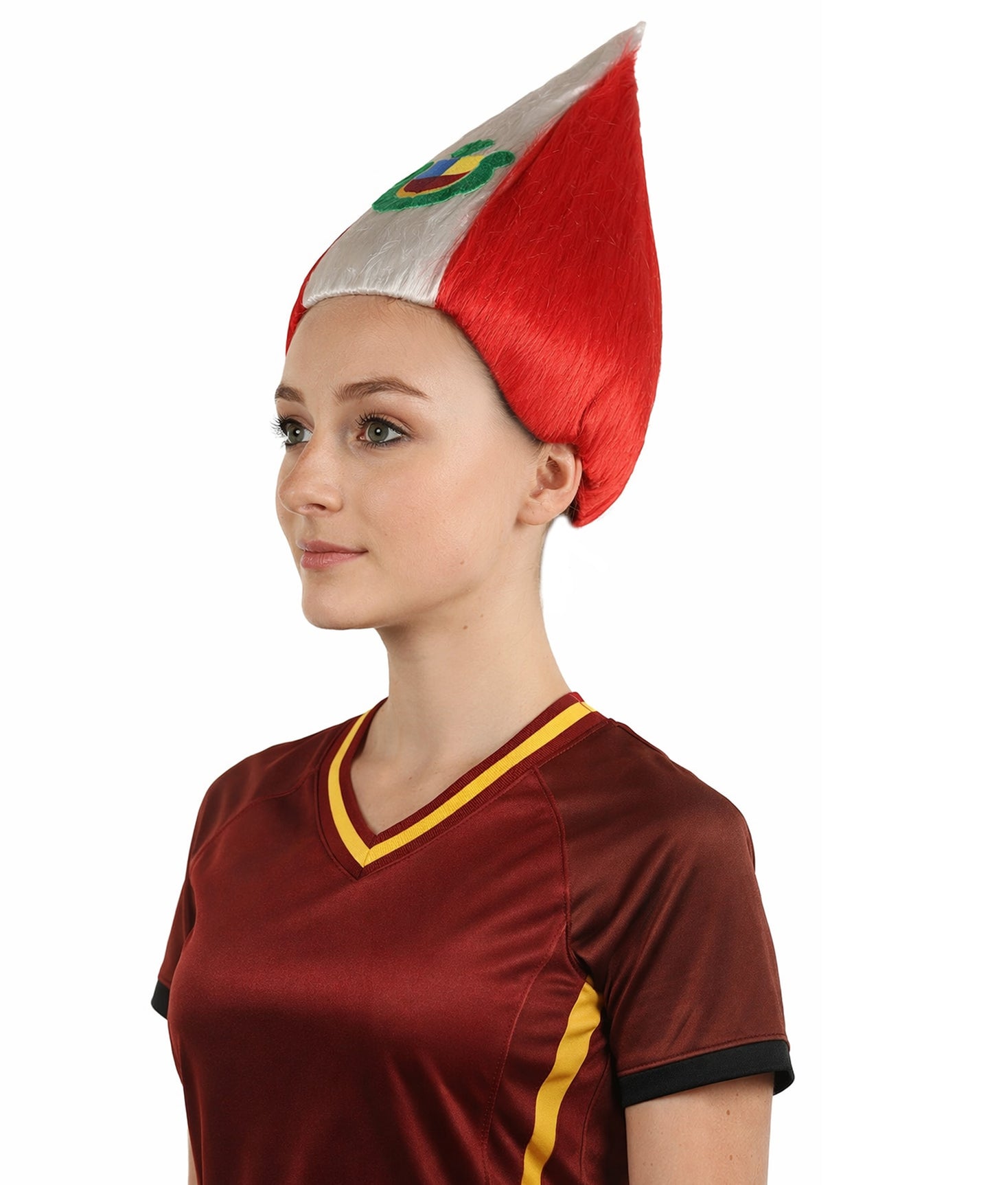 Peru Flag Sports Troll Wig | Premium Breathable Capless Cap