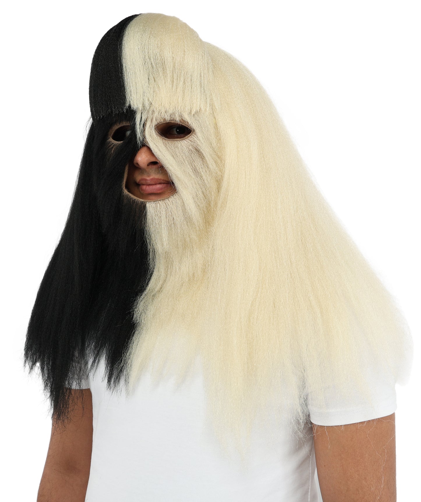 HPO  Extreme Hairy Person Two Part Costume, Mask and Bundle Set - Full-Body Hair Suit Extra-Long Costume Wig for Halloween, Cosplay & Parties - Multiple Color Options
