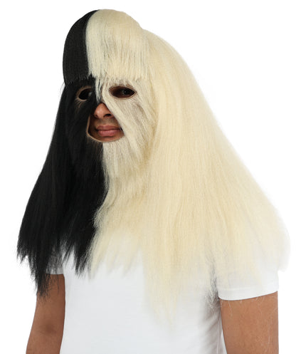 HPO  Extreme Hairy Person Two Part Costume, Mask and Bundle Set - Full-Body Hair Suit Extra-Long Costume Wig for Halloween, Cosplay & Parties - Multiple Color Options