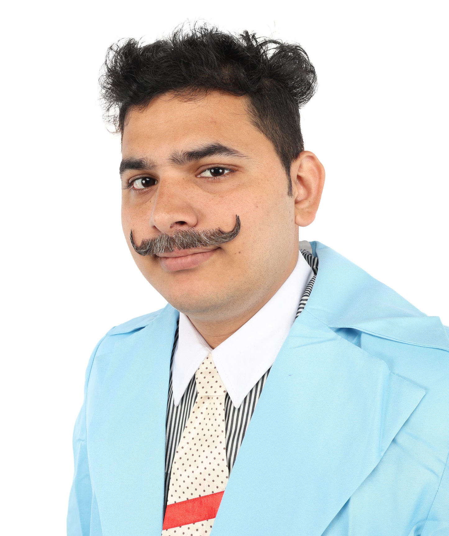 HPO Men's Classic Holiday Doc Mustache | Multiple Colors | Novelty False Facial Hair | Costume Accessory for Adults