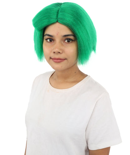 HPO Women’s Neon Yellow Bob Wig with Bangs—Bright Straight Cut Wig | Celebrity Inspired Hairpiece for Party, Halloween and Cosplay