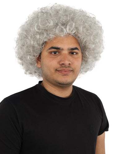 HPO Men's Soft Curly Afro Wig with Multiple Color Options | Flame-Retardant Synthetic Fiber | Perfect for Halloween, Cosplay and Themed Parties