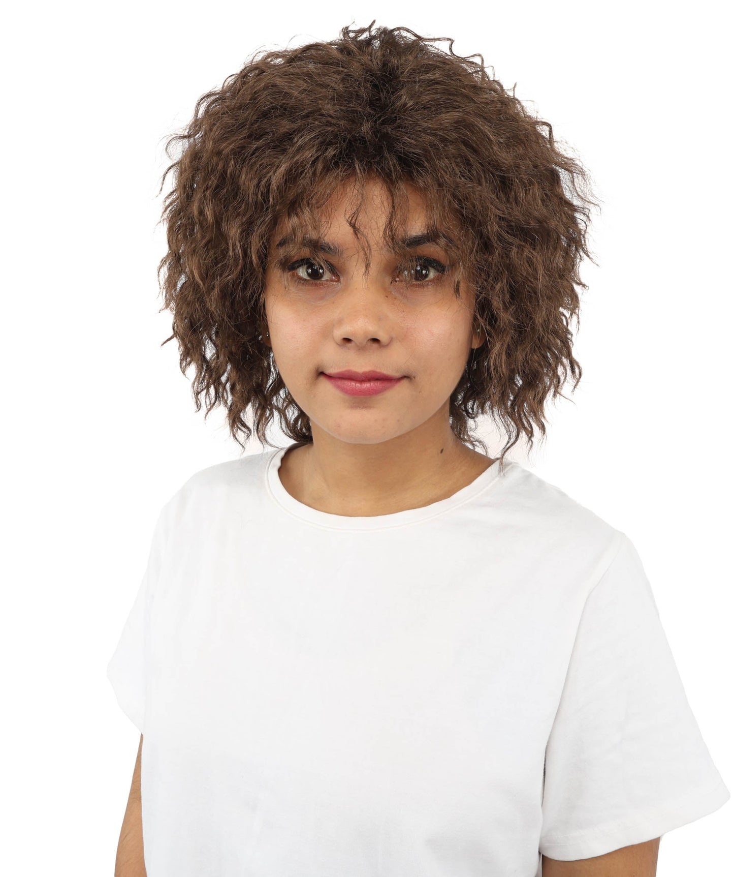 HPO Adult Women's Messy Teased Spiky Multicolor Wig | Curly Two-tone vibrant hue, create of synthetic fiber, extreme textured volume, breathable capless base | Party, Halloween, theater, drag, performance, costume events