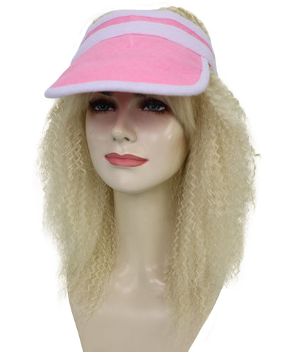 Poker Visor Wig with Blonde Cap for Adults – Party Hair Accessory for Casino Night & Theme Parties