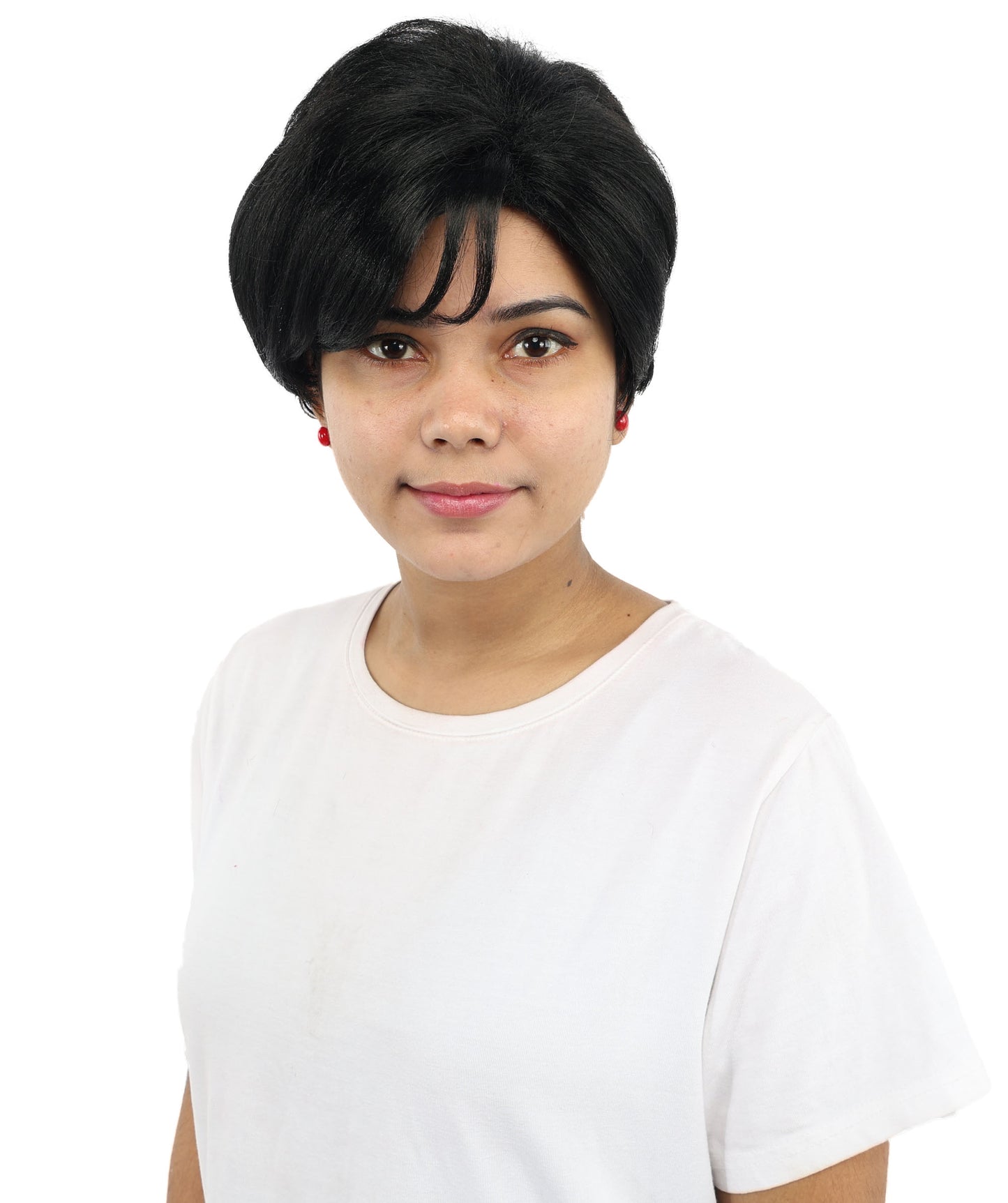 HPO Women’s Short Black Wig | 10 Inch, Sleek and Smooth Bob Hairpiece | Ideal for Cosplay, Costume, and Themed Events