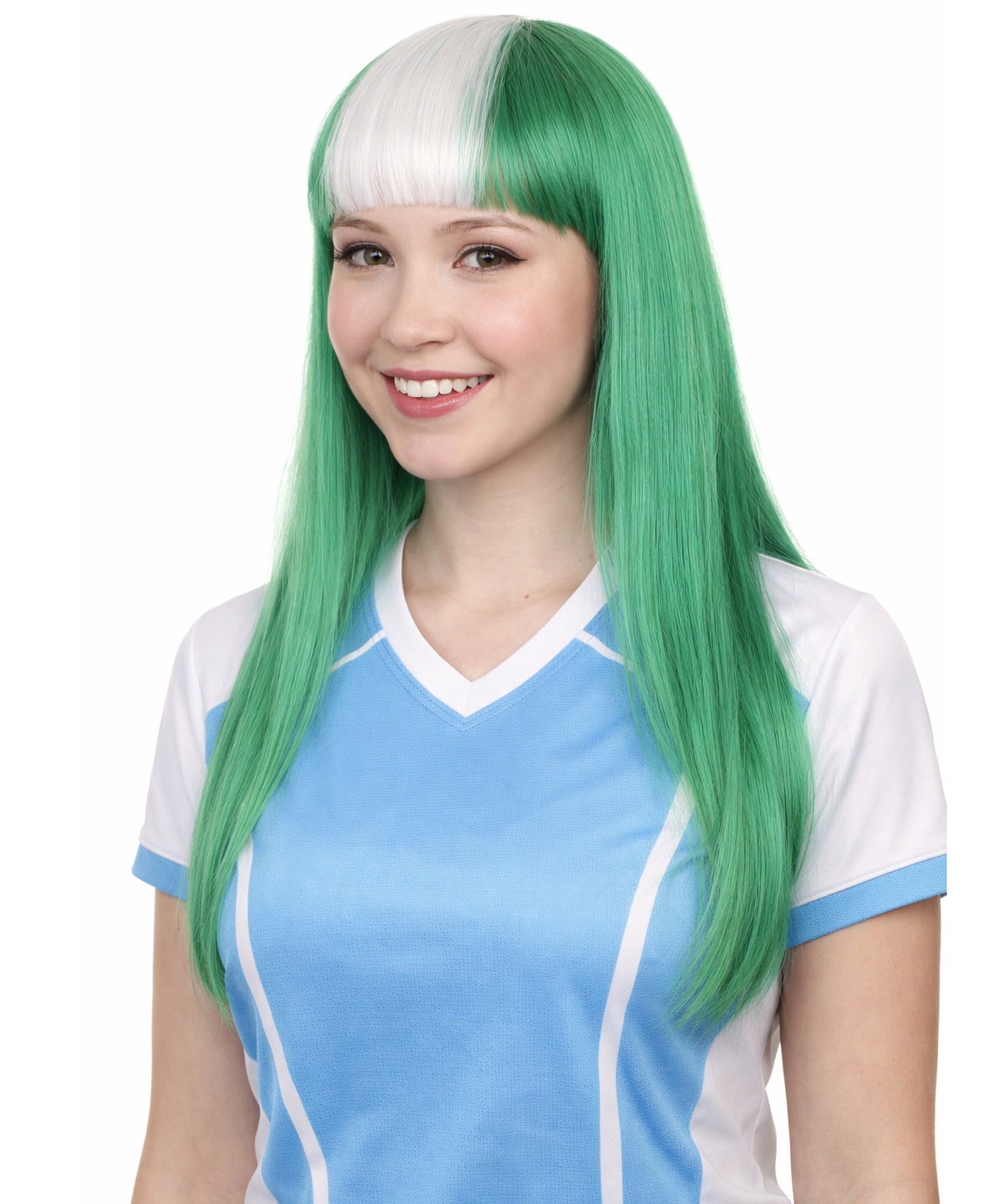 Nigeria Flag Sport Party Long Bob Wig | Premium Breathable Capless Cap