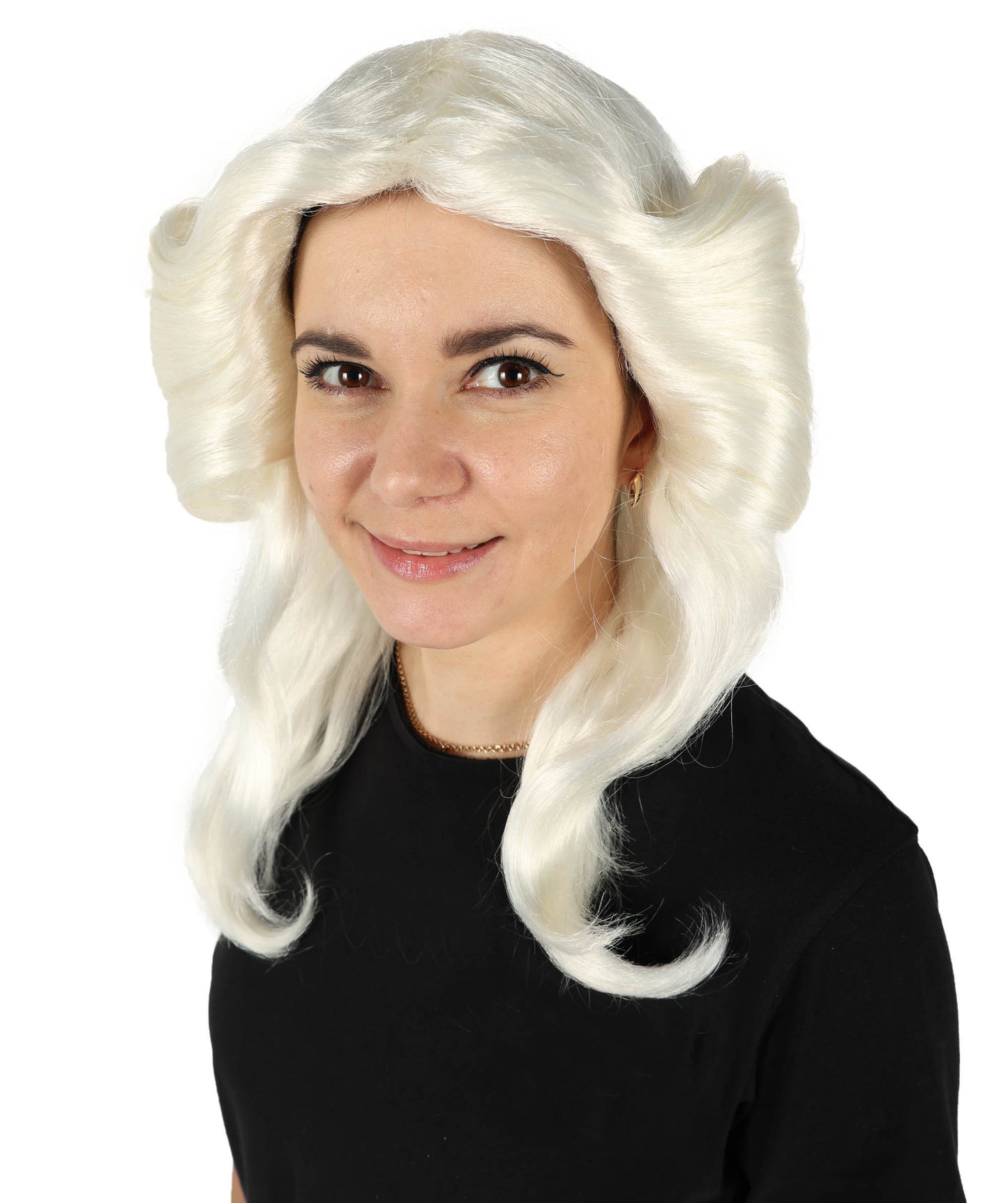 HPO Women's 70's Flick Multiple Color Retro Wig, Flame-retardant Synthetic Fiber