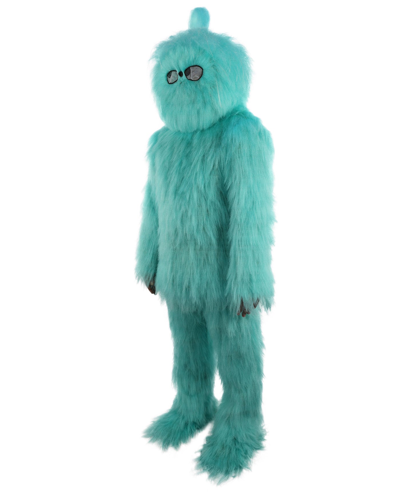 HPO Unisex Blue Furry Monster Costume, Mask and Bundle Set | Full Body Fur Costume with Matching Mask | Soft Plush Halloween Cosplay Outfit for Parties, Mascots & Performers