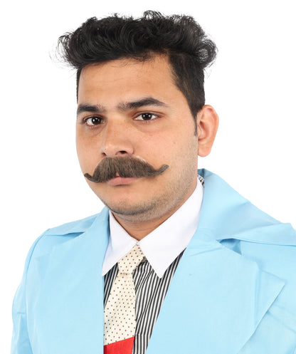 HPO Men's Setit Brown Moustache Facial Hair | Natural-Looking Style |  Synthetic Fiber