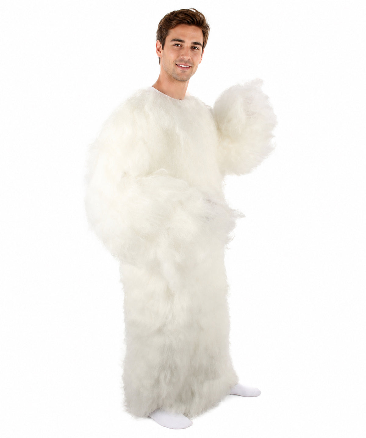 Unisex White Furry British TV Naughty Cloud Costume | Best for Halloween | Flame-retardant Synthetic Fiber