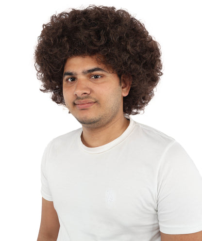 HPO Men's Soft Curly Afro Wig with Multiple Color Options | Flame-Retardant Synthetic Fiber | Perfect for Halloween, Cosplay and Themed Parties