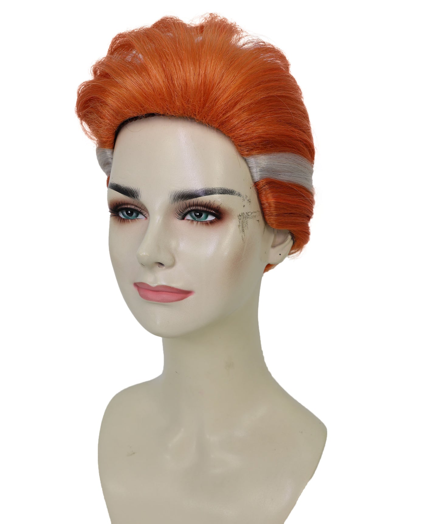 HPO Adult Women’s Animated Character Inspired Short Elegant Auburn Updo Wig | Ideal for Halloween | Breathable Cap