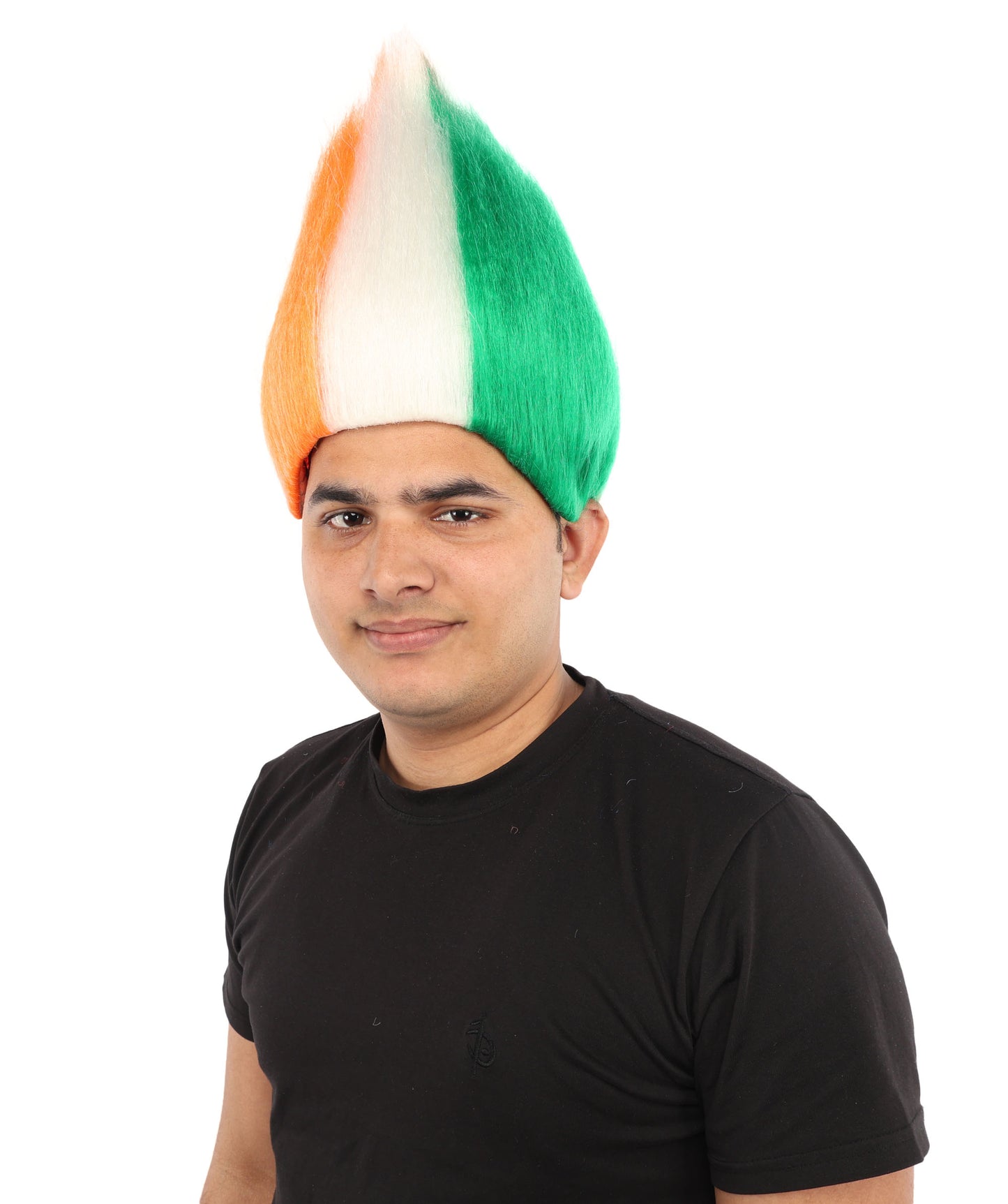 HPO Unisex Côte d’Ivoire Flag Troll Wig – Orange, White, and Green Spiky Hair | Ideal for Sports Football, Sports Events & National Celebrations