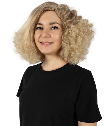 HPO Women's Fluffy Curly Textured Bob Wig I Flame-retardant Synthetic Fiber