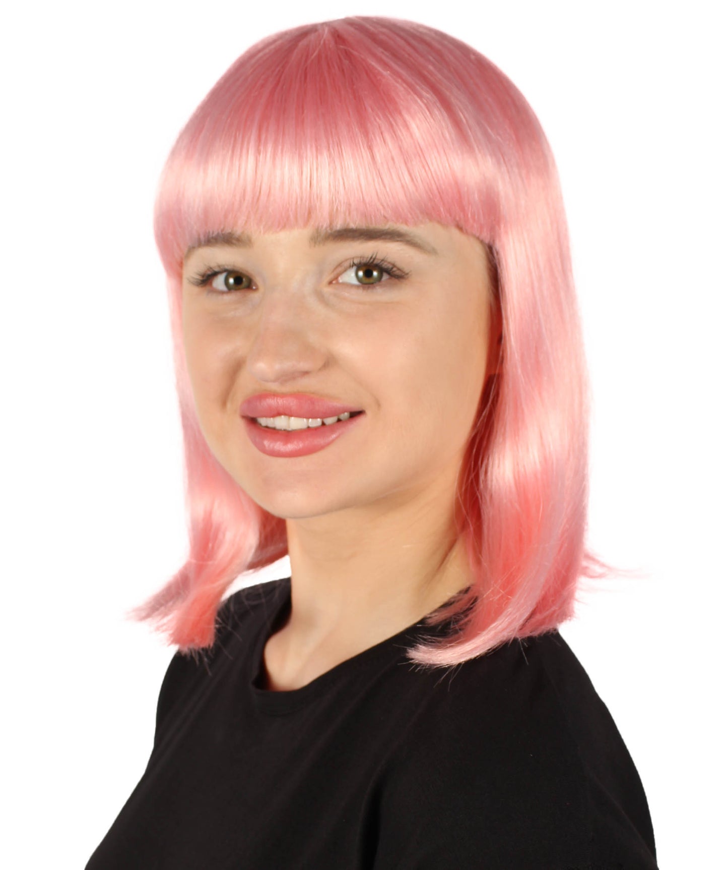 HPO Women's Shoulder Length Bob Wig Collection | Straight Halloween Wig Multiple Color Option | Premium Breathable Capless Cap