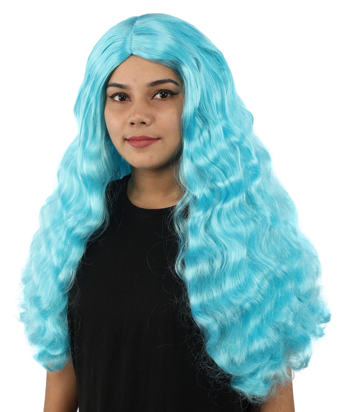 HPO Adult Women's Long Wavy Wig | Multiple Color Options | Center Parted Ginger Curls with Voluminous Ends, Heat Resistant Synthetic Fiber & Breathable Cap | Halloween, Teen Roleplay, Theater, Themed Party & Costume Events