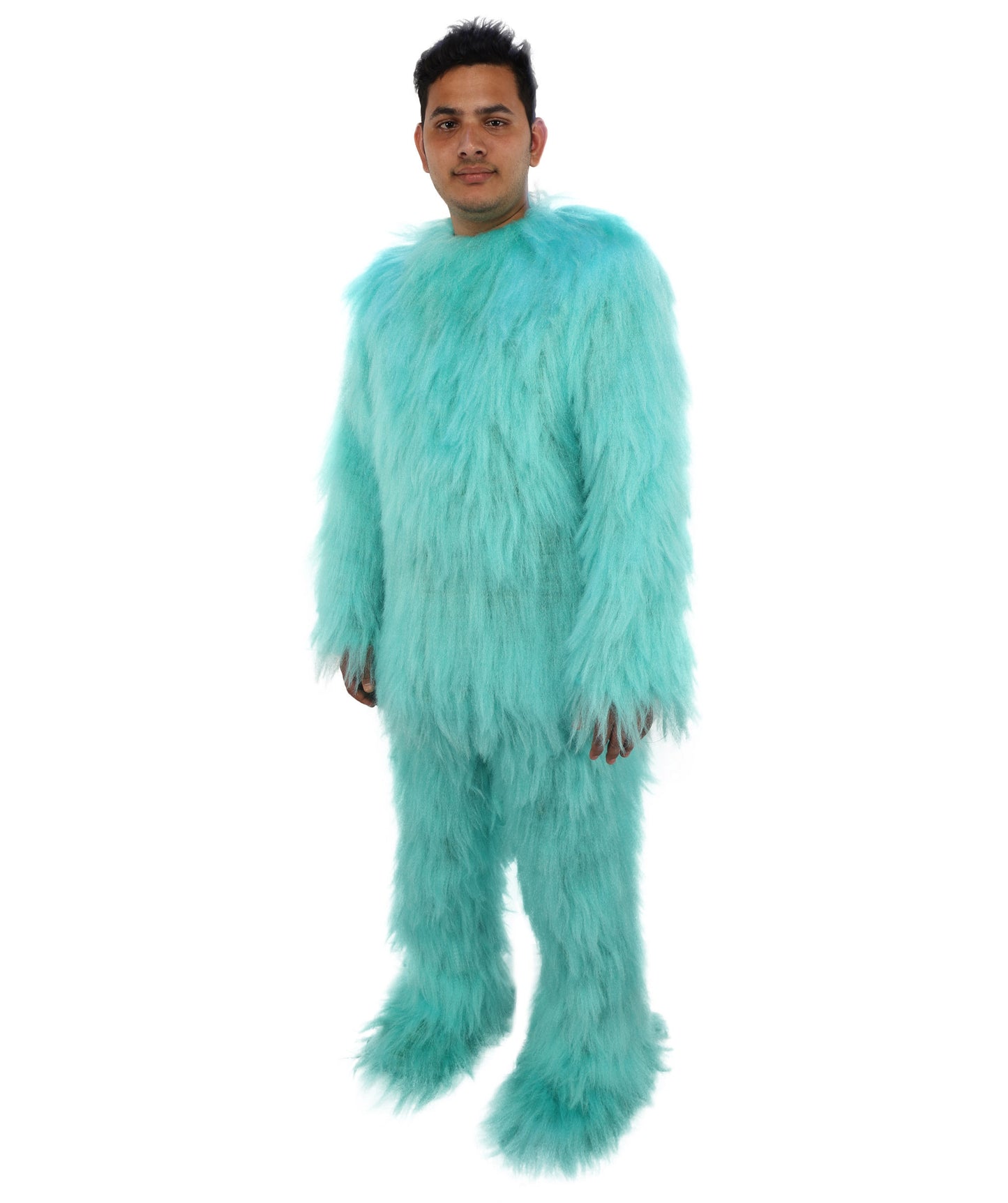 HPO Unisex Blue Furry Monster Costume, Mask and Bundle Set | Full Body Fur Costume with Matching Mask | Soft Plush Halloween Cosplay Outfit for Parties, Mascots & Performers