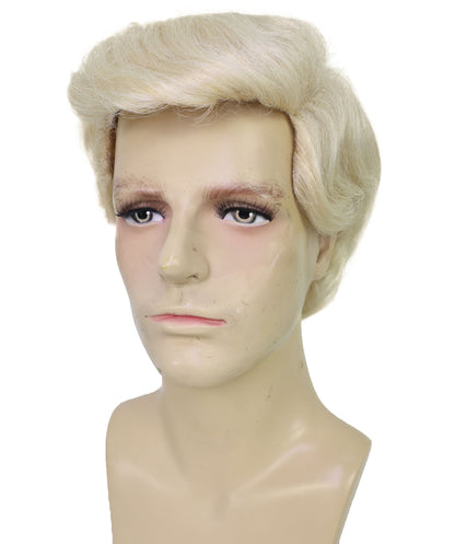 Men’s Short Blonde Side-Part President Wig | Capless Cap Design | Ideal for Halloween and themed party